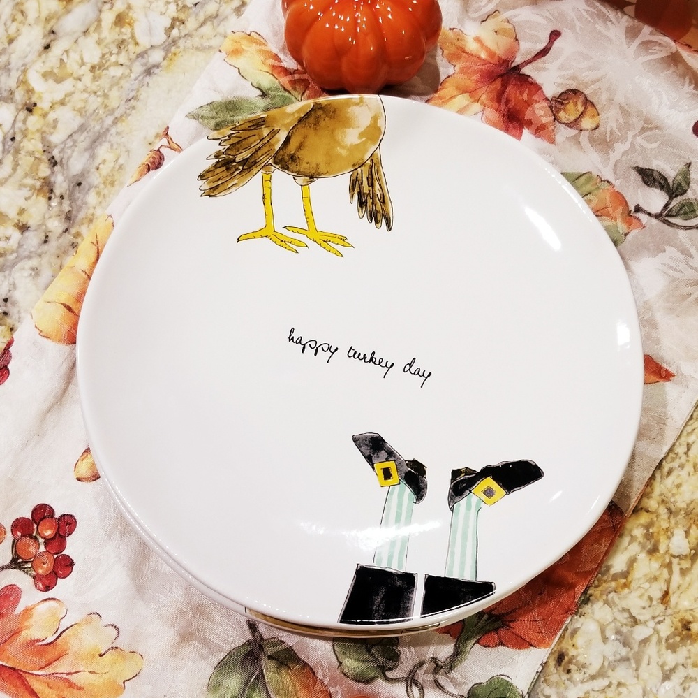 Rae Dunn Happy Turkey Day Plates Set of 2